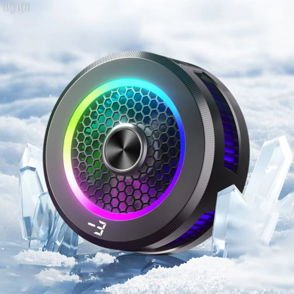 Magnetic & Back-Clip Semiconductor Refrigeration Cooling Phone Radiator Digital Display RGB Lighting 3 Modes for Ipad Iphone