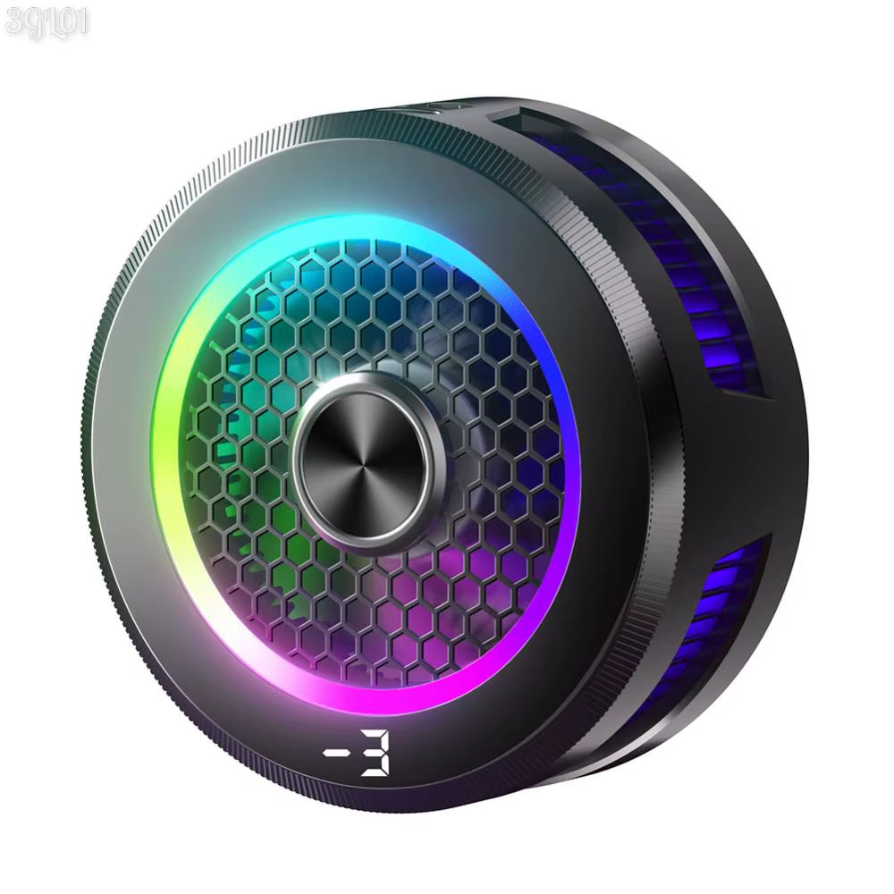Magnetic & Back-Clip Semiconductor Refrigeration Cooling Phone Radiator Digital Display RGB Lighting 3 Modes for Ipad Iphone