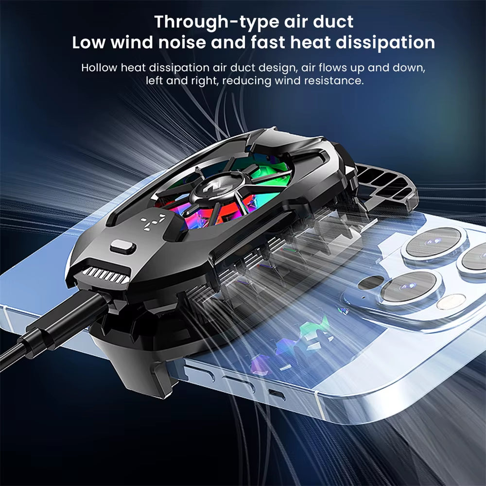 Universal Mobile Phone Cooling Fan Game Cooler, Digital Display Fast Radiator Back Clip for Iphone 15 Pro Max Xiaomi 14 POCO X6