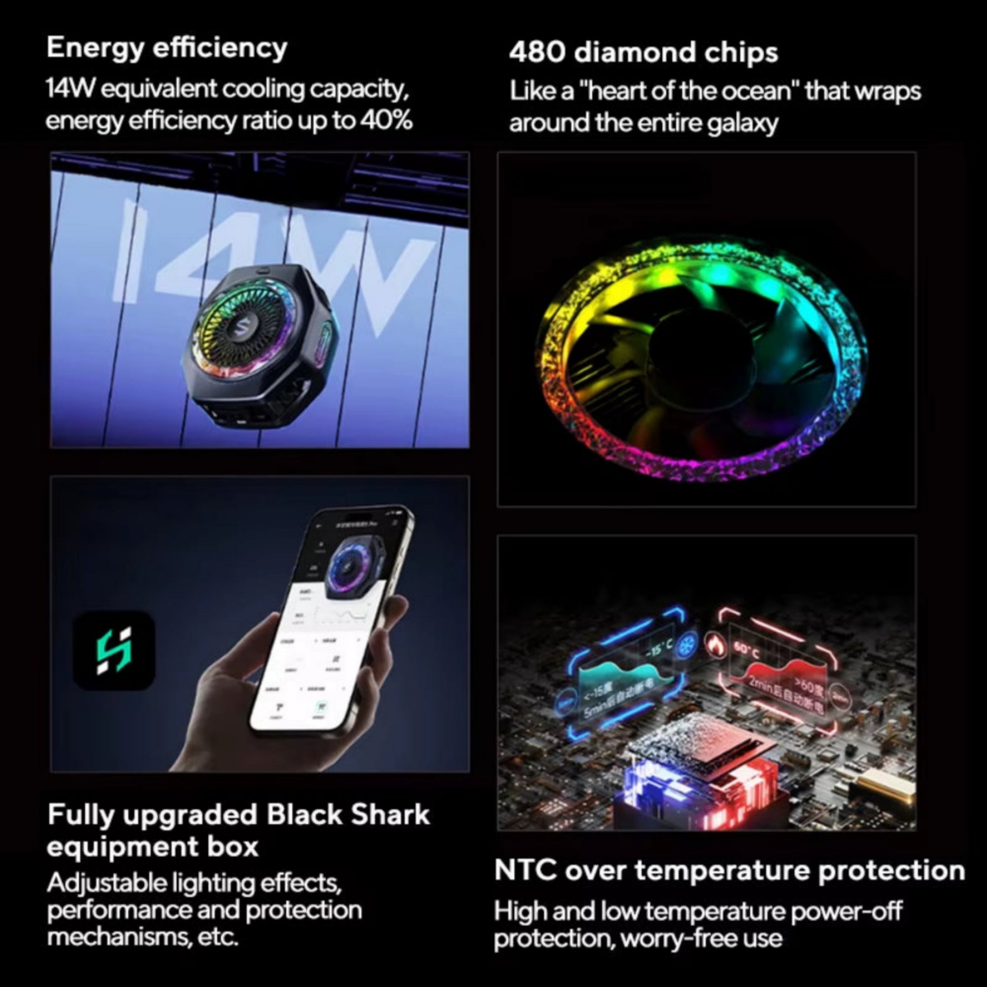 Original Black Shark Magnetic 5Pro Cooler Funcooler 5 Fast Mobile Phone Radiator for Iphone Nubia Xiaomi Huawei Oppo Samsung