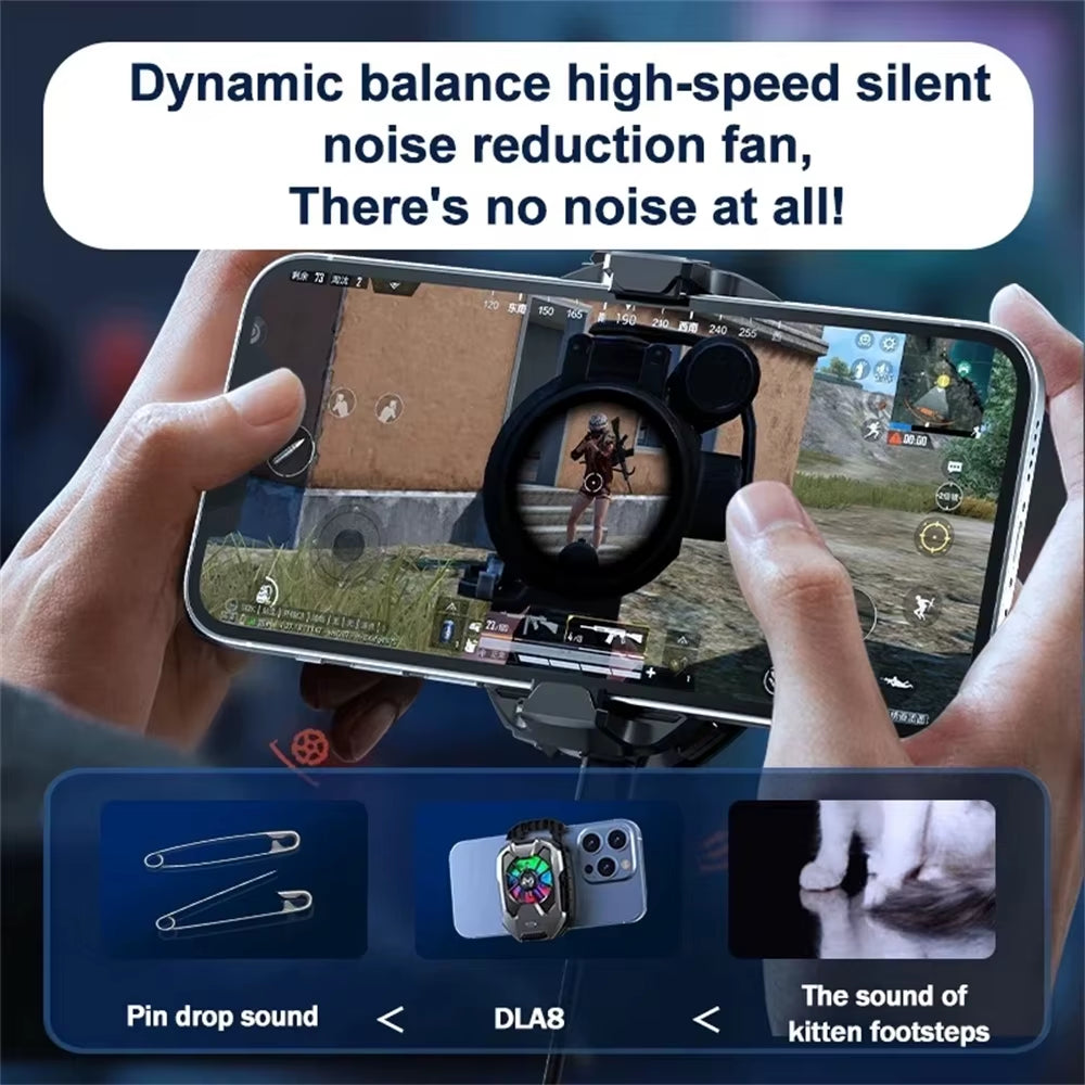 Universal Mobile Phone Cooling Fan Game Cooler, Digital Display Fast Radiator Back Clip for Iphone 15 Pro Max Xiaomi 14 POCO X6